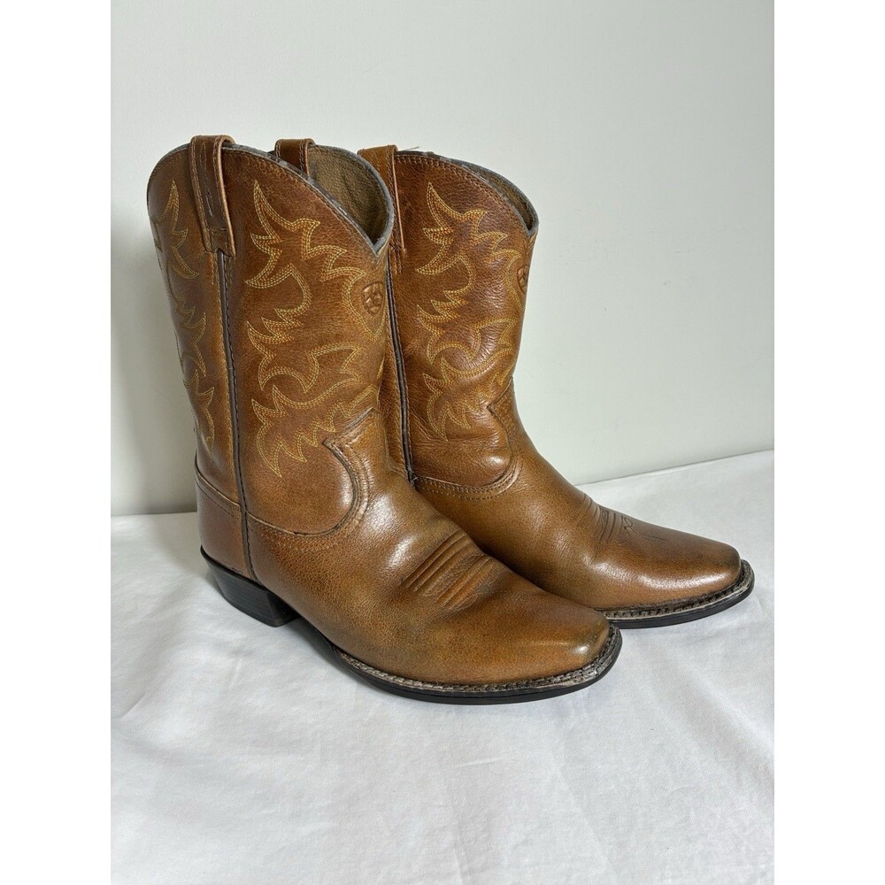 ARIAT Youth Boots Sz 5 Heritage Western Cowboy Brown Leather Style 10011902